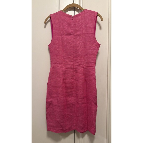 Adam Hot Pink Linen Dress - Size 2 - Picture 4 of 7